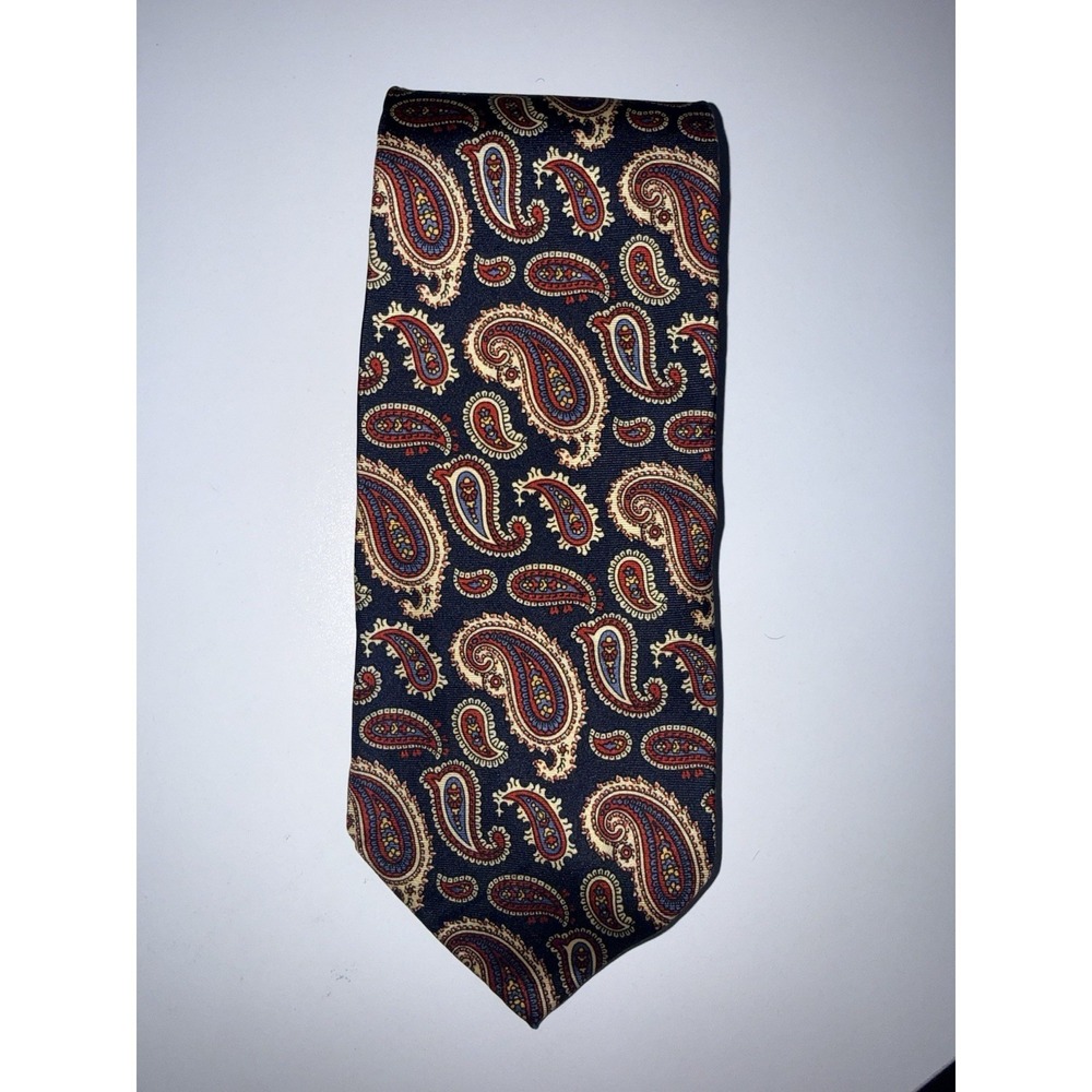 Brooks Brothers Makers Silk Neck Tie Paisley Blues Reds White M‎